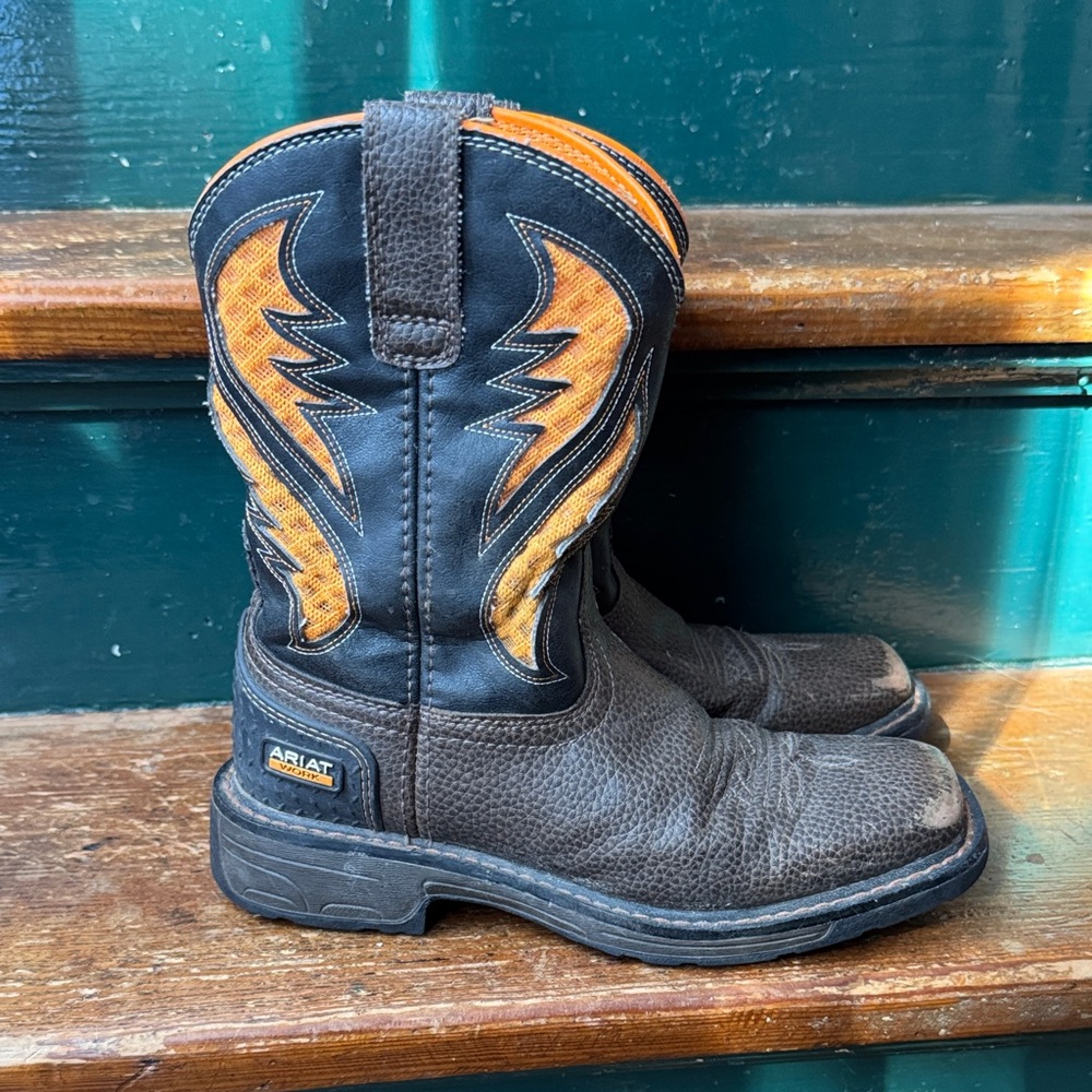 Ariat Work VentTEK Boot Black and Orange
